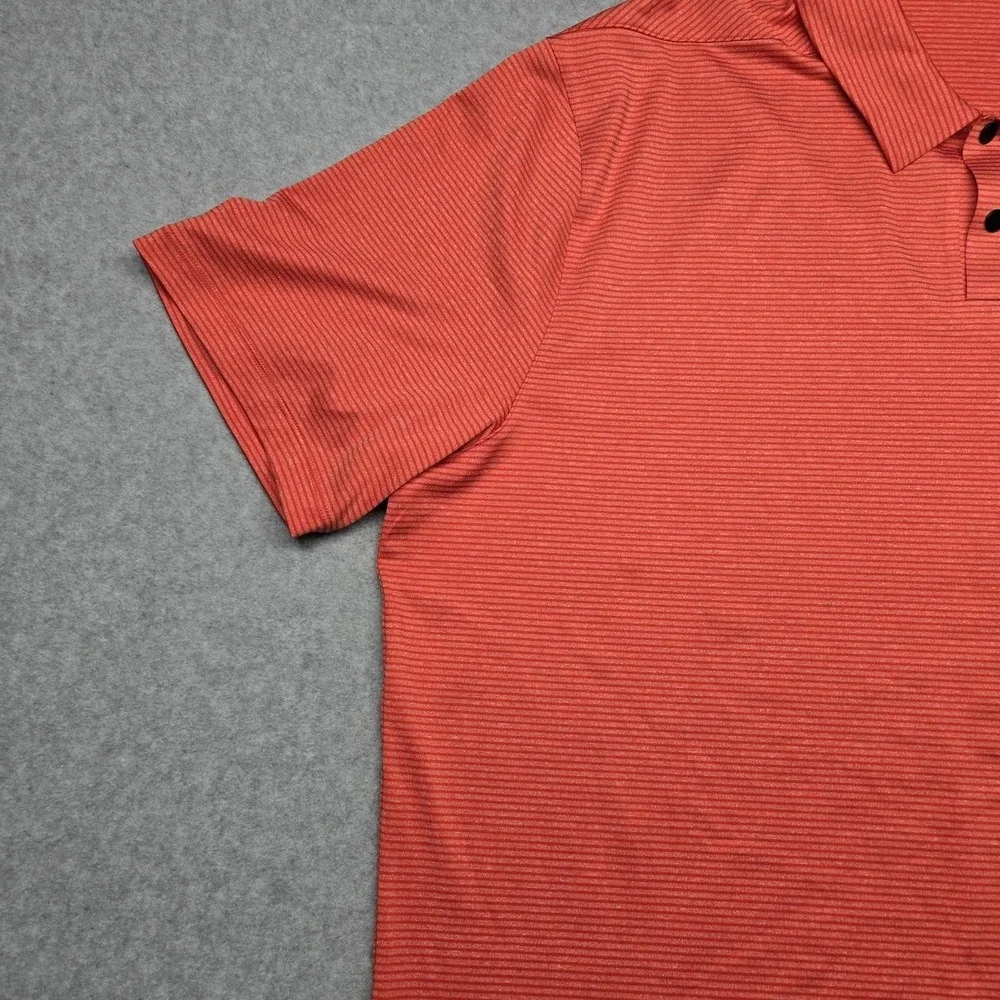 Nike Tiger Woods Collection Polo Mens XL‎ Red Micro Stripe Dri Fit Golf
